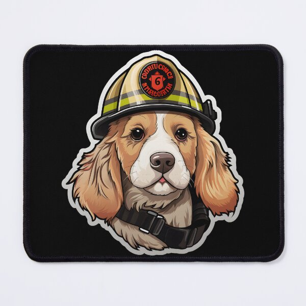 Item preview, Firefighter Clumber Puppy designed and sold by CUTEDOGGIEZ.