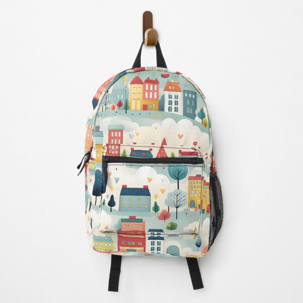 Item preview, Funny Magical City Naive Houses Pattern designed and sold by SecretDicer.