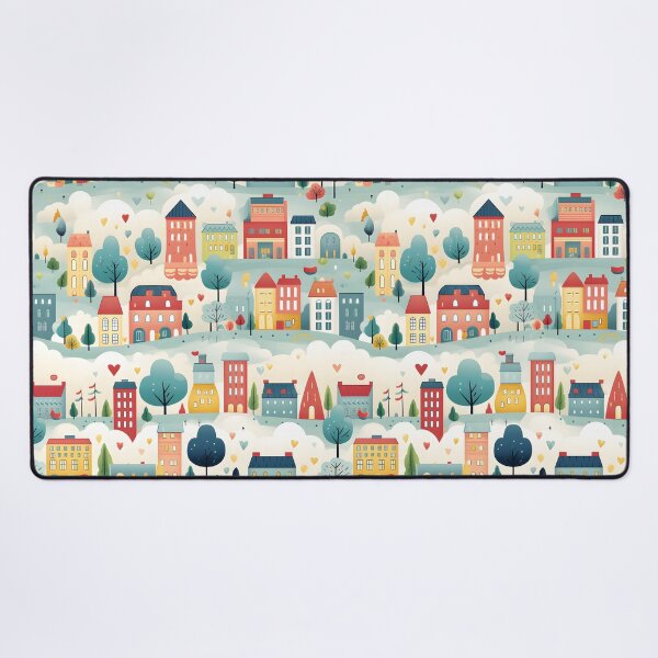 Item preview, Funny Magical City Naive Houses Pattern designed and sold by SecretDicer.