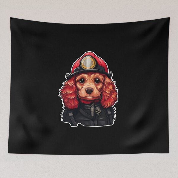 Item preview, Firefighter Cocker Spaniel designed and sold by CUTEDOGGIEZ.