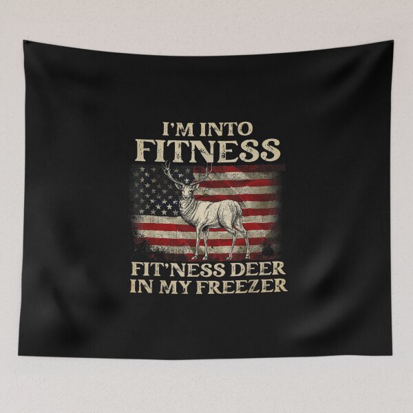 Item preview, Vintage I'm Into Fitness Fit'ness Deer In My Freezer US Flag designed and sold by rewingjadeArt.