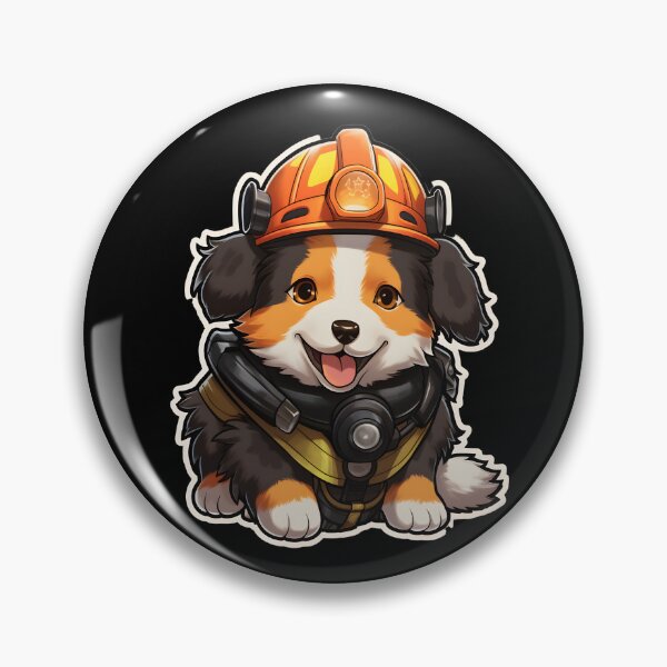 Item preview, Firefighter Scotch Collie Puppy designed and sold by CUTEDOGGIEZ.