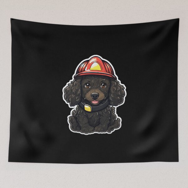 Item preview, Firefighter Curly-coated Retriever designed and sold by CUTEDOGGIEZ.