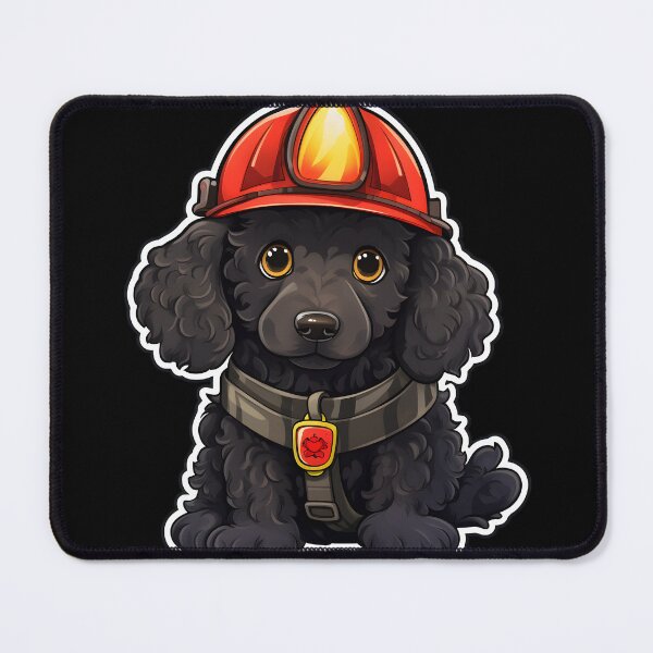 Item preview, Firefighter Curly Puppy designed and sold by CUTEDOGGIEZ.