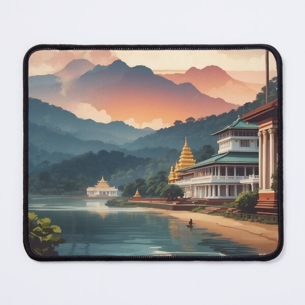 Item preview, Sacred Splendor: Vintage Poster of the Temple of the Tooth, Kandy designed and sold by Ceemko's Vintage Corner.