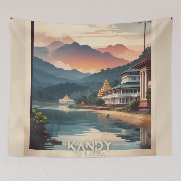 Item preview, Sacred Splendor: Vintage Poster of the Temple of the Tooth, Kandy designed and sold by Ceemko's Vintage Corner.