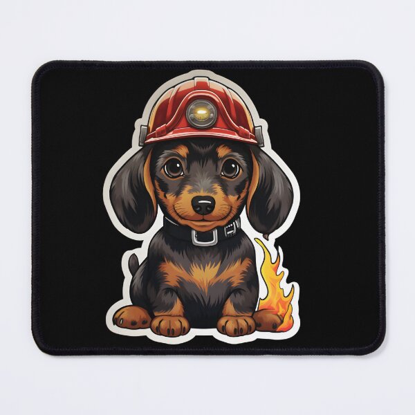 Item preview, Firefighter Dachshund designed and sold by CUTEDOGGIEZ.
