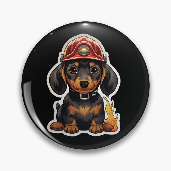 Item preview, Firefighter Dachshund designed and sold by CUTEDOGGIEZ.