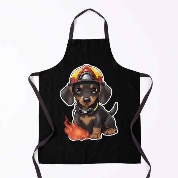 Item preview, Firefighter Teckel Puppy designed and sold by CUTEDOGGIEZ.