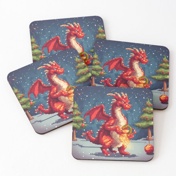 Item preview, Red Dragon of Christmas PIXEL designed and sold by FlixFordZER.