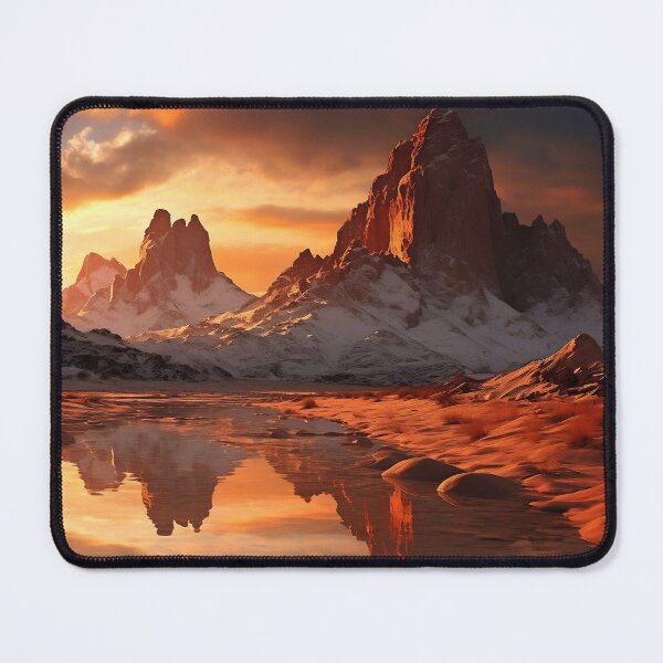 Item preview, Mountains and lake at sunset in long exposure - Landscape photography designed and sold by TheArtistOf2022.