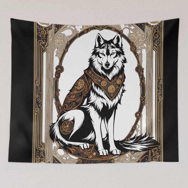 Item preview, Steampunk Wolf trapped Tarot Card designed and sold by EternalDelight1.