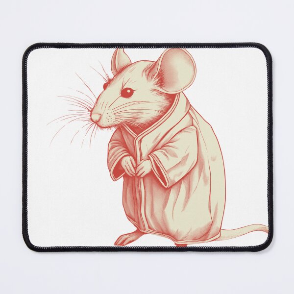 Item preview, Mouse in Pajamas - Coral designed and sold by LittleGoblinPrs.