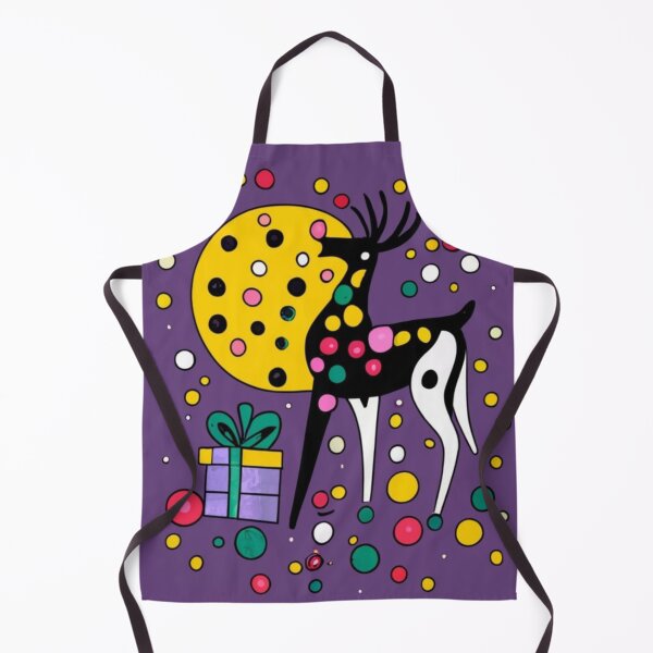 Item preview, logo picture reindeer christmas bubbles purple black yellow red Christmas the Christmas tree is decorated with toys and sequins, gifts, sequins, poster, photo designed and sold by gulka8.