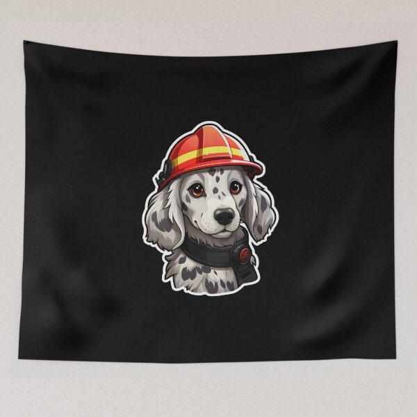 Item preview, Firefighter English Setter designed and sold by CUTEDOGGIEZ.