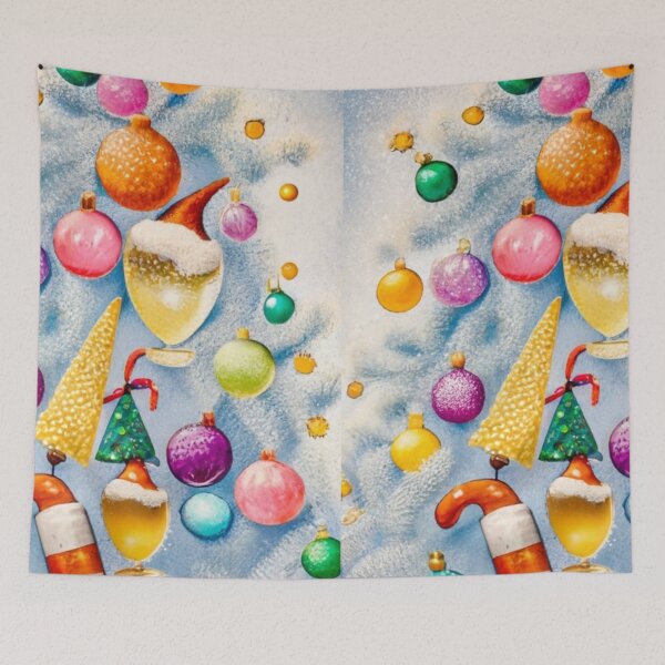 Item preview, logo picture christmas bubbles black yellow red Christmas tree is decorated with toys and sequins, gifts, sequins, poster, photo designed and sold by gulka8.