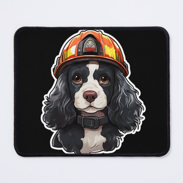 Item preview, Firefighter Springer Puppy designed and sold by CUTEDOGGIEZ.
