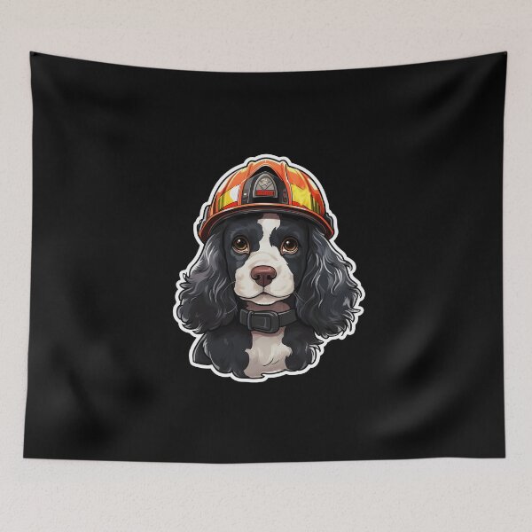 Item preview, Firefighter Springer Puppy designed and sold by CUTEDOGGIEZ.