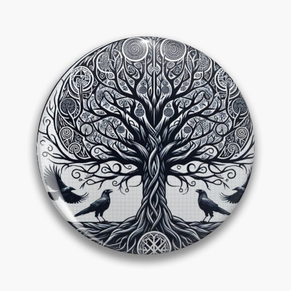 Item preview, Yggdrasil Tree Runes Norse Emblem designed and sold by ZbigArt.