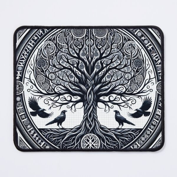 Item preview, Yggdrasil Tree Runes Norse Emblem designed and sold by ZbigArt.