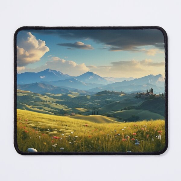Item preview, Tuscany fields and farmhouse on hills at sunrise - Landscape photography designed and sold by TheArtistOf2022.