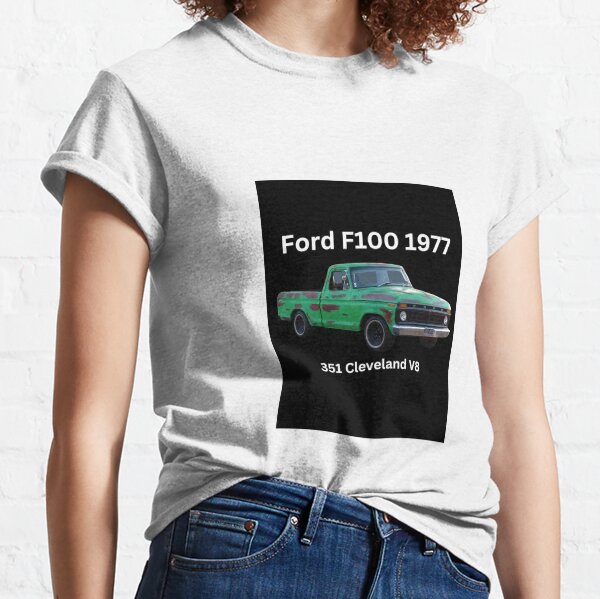 Camiseta Ford F100-V8 Feminina Preta
