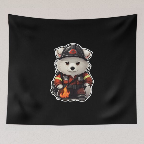 Item preview, Firefighter Eskimo Dog designed and sold by CUTEDOGGIEZ.