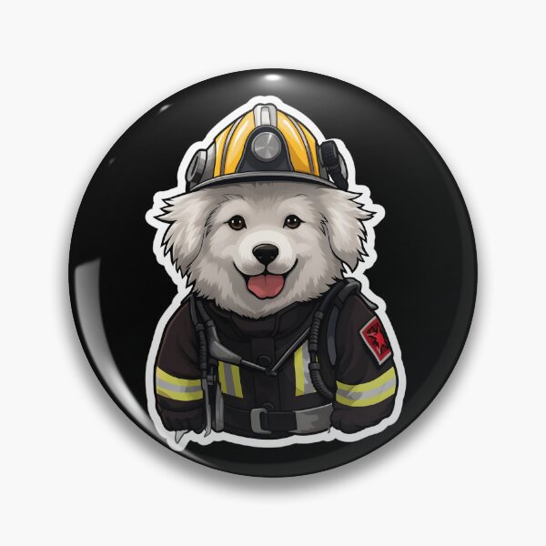 Item preview, Firefighter Husky Puppy designed and sold by CUTEDOGGIEZ.