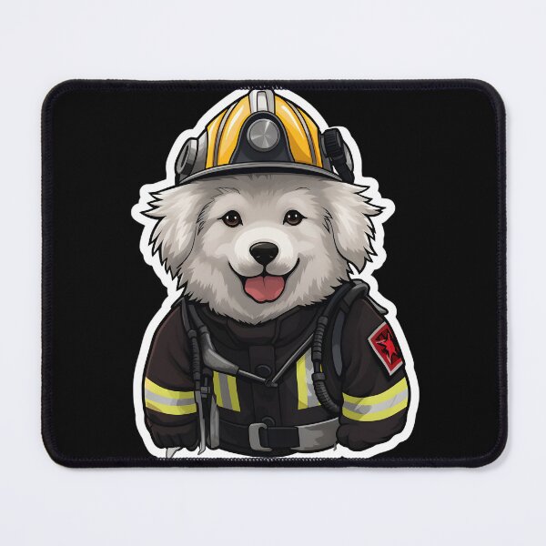 Item preview, Firefighter Husky Puppy designed and sold by CUTEDOGGIEZ.