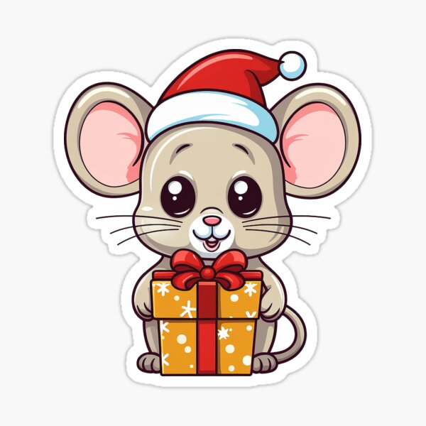 Item preview, Cute Mouse Christmas Stickers designed and sold by DecalsAreLife.