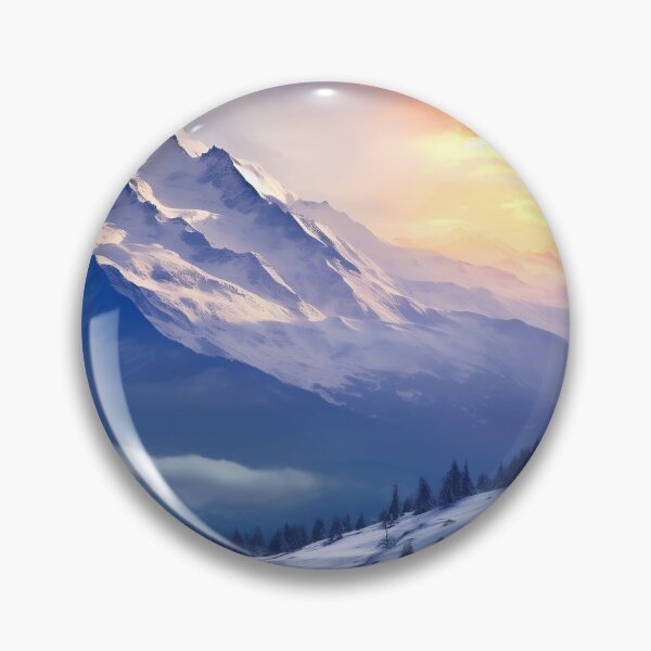 Item preview, Mountain and trees in Winter at sunrise - Landscape photography designed and sold by TheArtistOf2022.