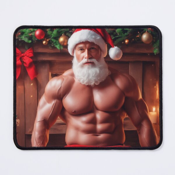 Item preview, Sexy Shirtless Ripped Christmas Santa Claus designed and sold by Bunmigraphics .