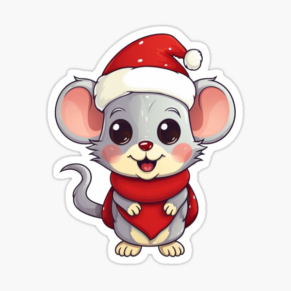 Item preview, Cute Mouse Christmas Stickers designed and sold by DecalsAreLife.