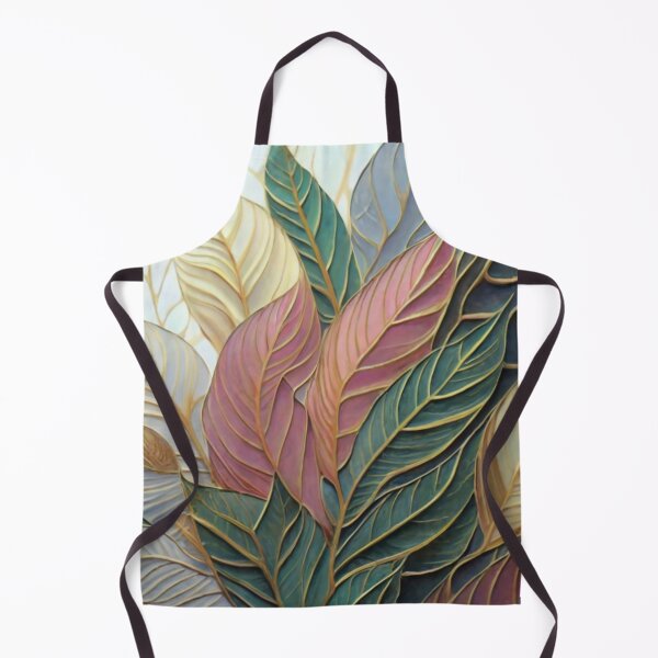 Item preview, leaves in pastel colors with thin golden lines on the edges painting, vivid, art vivid, painting logo picture leaves pastel colors cream pink green designed and sold by gulka8.