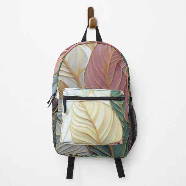 Item preview, leaves in pastel colors with thin golden lines on the edges painting, vivid, art vivid, painting logo picture leaves pastel colors cream pink green designed and sold by gulka8.