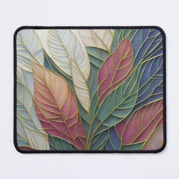 Item preview, leaves in pastel colors with thin golden lines on the edges painting, vivid, art vivid, painting logo picture leaves pastel colors cream pink green designed and sold by gulka8.