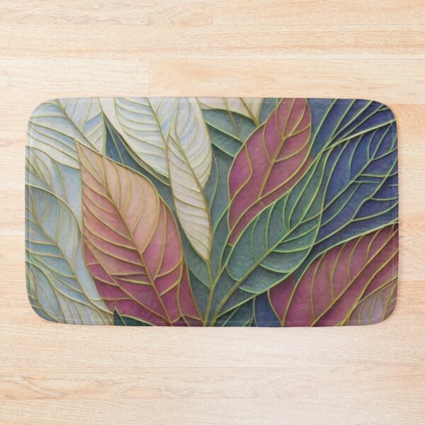Item preview, leaves in pastel colors with thin golden lines on the edges painting, vivid, art vivid, painting logo picture leaves pastel colors cream pink green designed and sold by gulka8.
