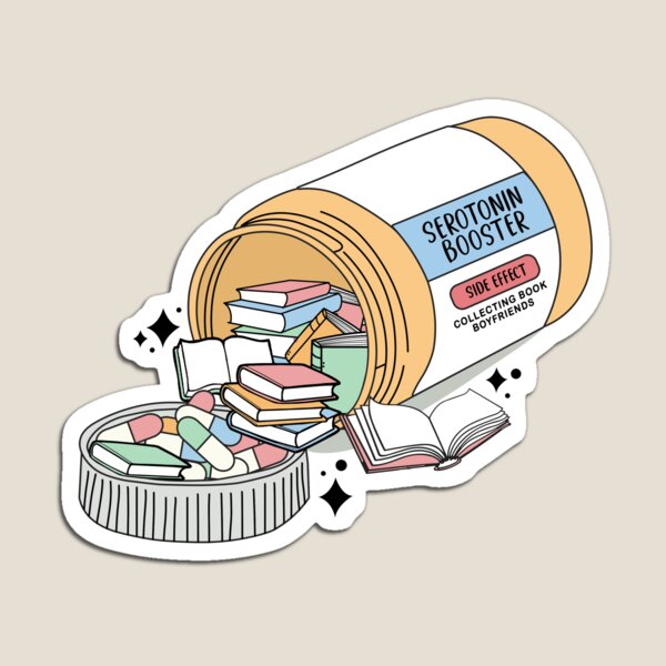 Aperçu de l'œuvre Sérotonine Booster Livres Lecture Esthétique créée et vendue par StickyBook.