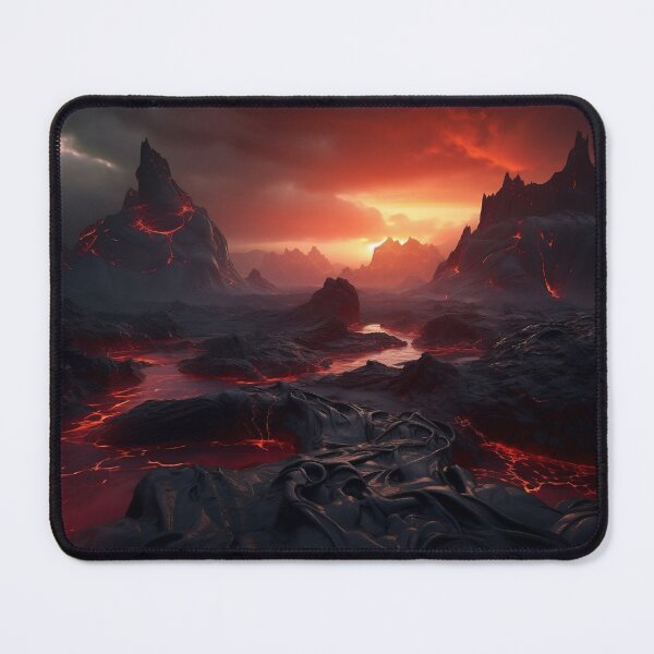 Item preview, Volcano eruption with lava in ground at sunset - Landscape photography designed and sold by TheArtistOf2022.