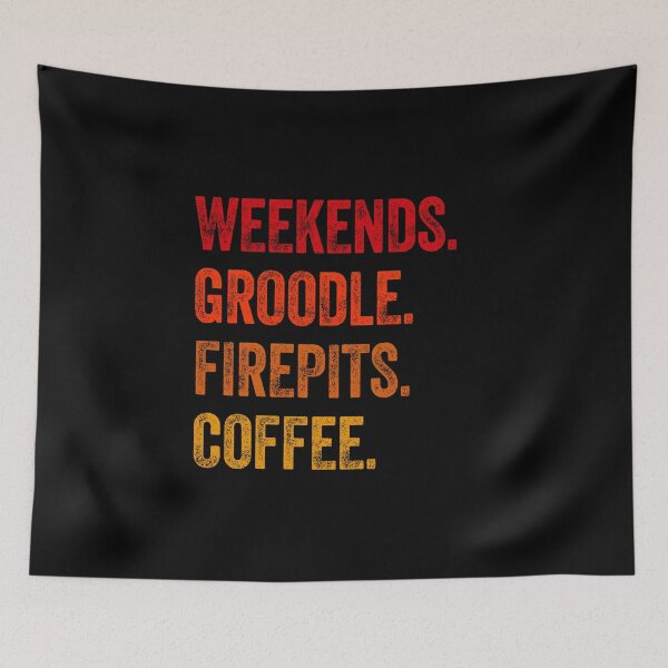 Item preview, Weekends Groodle Firepits Coffee Dogs Funny Gift  designed and sold by Guarddogdrive.