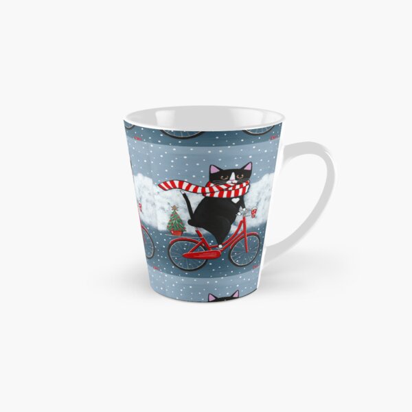 Item preview, Tuxedo Cat Winter Bicycle Ride designed and sold by KilkennyCat Art.