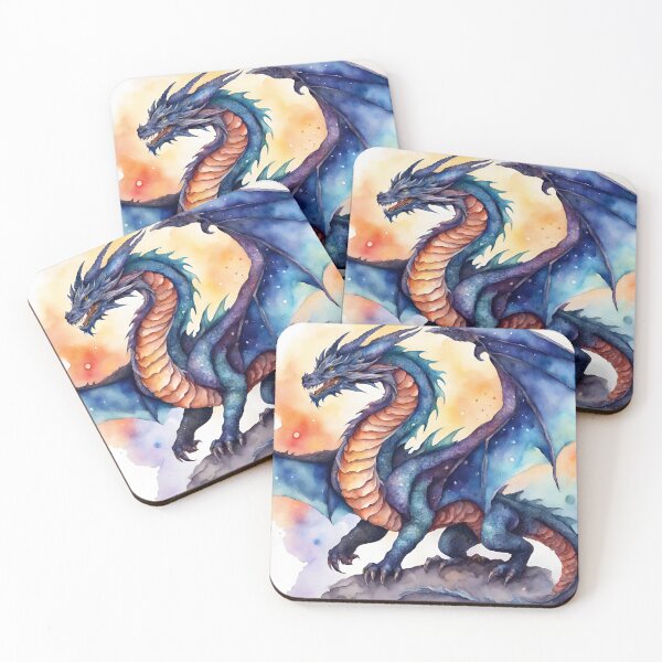 Item preview, Watercolor Dusk Dragon designed and sold by MysticStitchery.