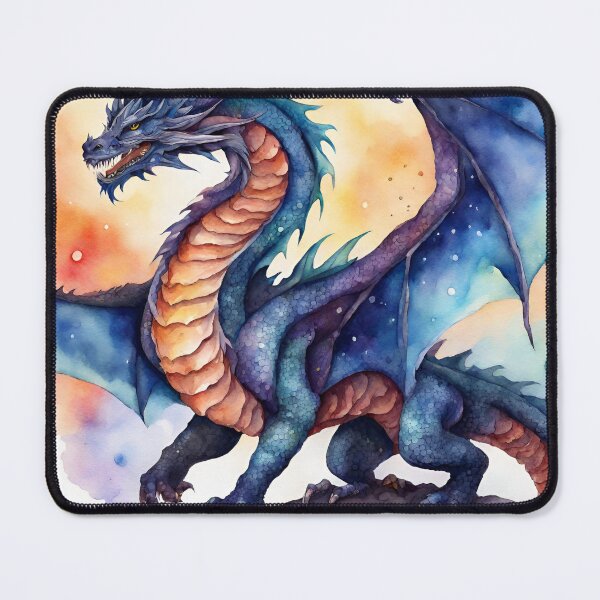 Item preview, Watercolor Dusk Dragon designed and sold by MysticStitchery.