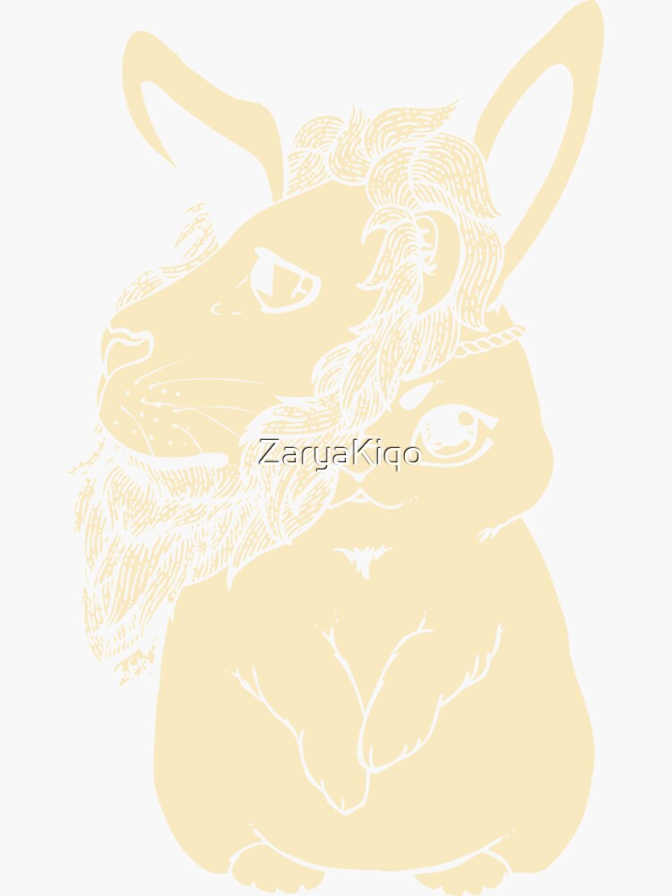 "Rabbit with a Lion Mask" Sticker for Sale by ZaryaKiqo Redbubble
