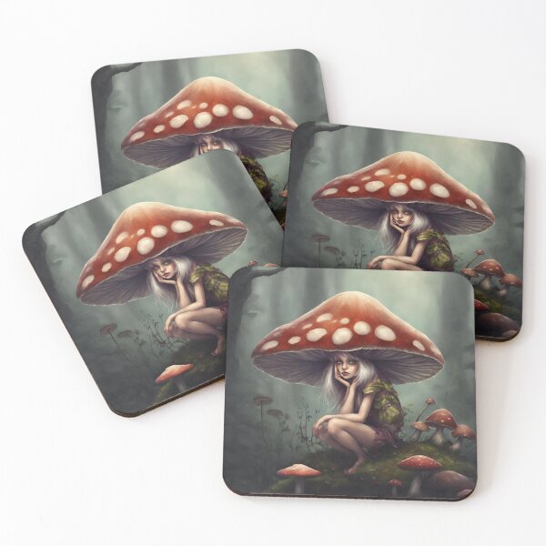 Item preview, Mushroom Woodland Fae Girl designed and sold by MysticStitchery.