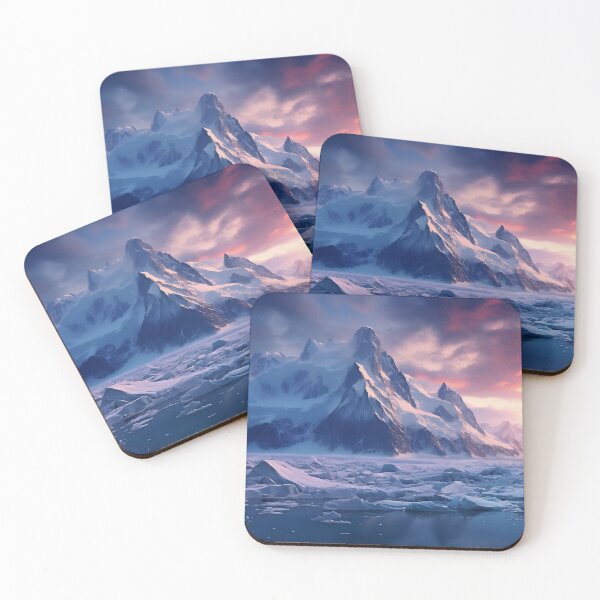Item preview, Mountain and ice in Winter at sunrise - Landscape photography designed and sold by TheArtistOf2022.