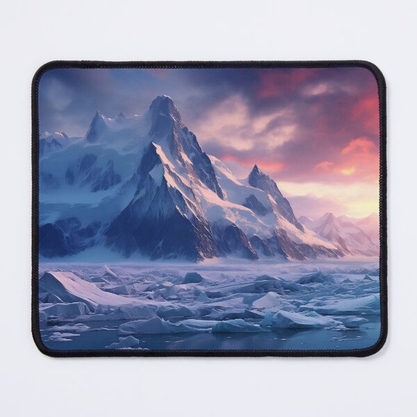 Item preview, Mountain and ice in Winter at sunrise - Landscape photography designed and sold by TheArtistOf2022.