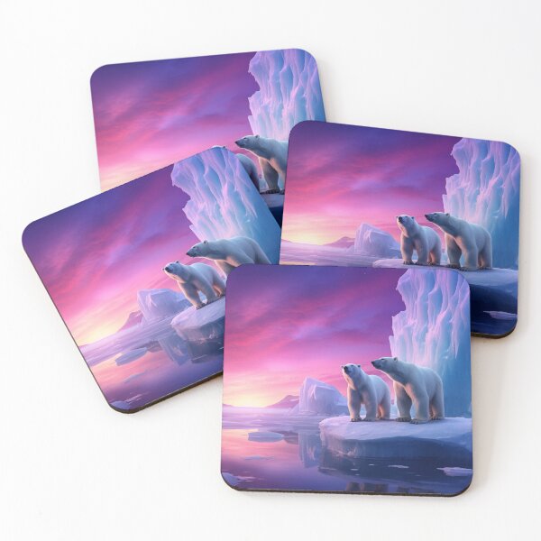 Item preview, Iceland and polar bears with aurora night sky in long exposure - Landscape photography designed and sold by TheArtistOf2022.