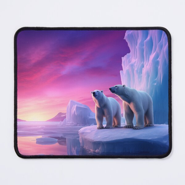 Item preview, Iceland and polar bears with aurora night sky in long exposure - Landscape photography designed and sold by TheArtistOf2022.