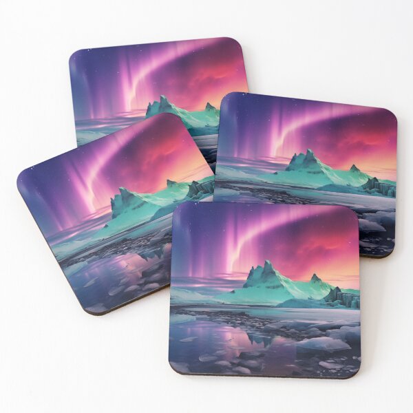 Item preview, Iceland landscape with aurora night sky in long exposure - Landscape photography designed and sold by TheArtistOf2022.